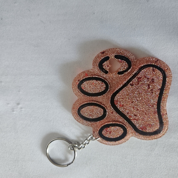 Glitter Paw Print Keychain - Picture 1 of 2